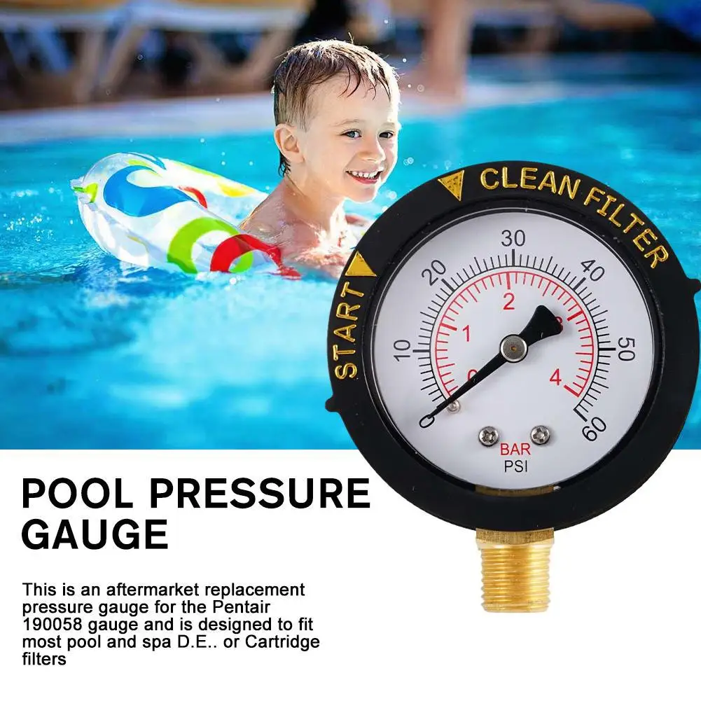 

0-60 PSI Mini Pressure Gauge Pool Spa Filter Water Cylinder ZG 0-60PSI Sand Gauge Pressure Measuring Pressure BSP NPT G1L2