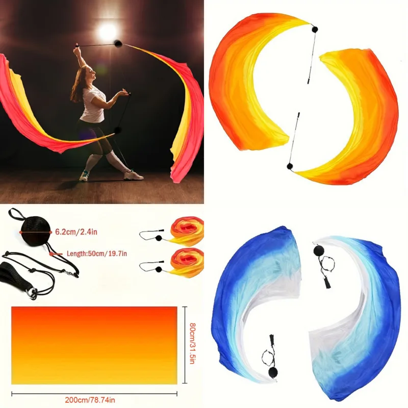 Dance Lighted Silk LED Scarves Prop Throwing Yarn For Stage Performance Prop Audience Engagement Professional Dance Prop Gift