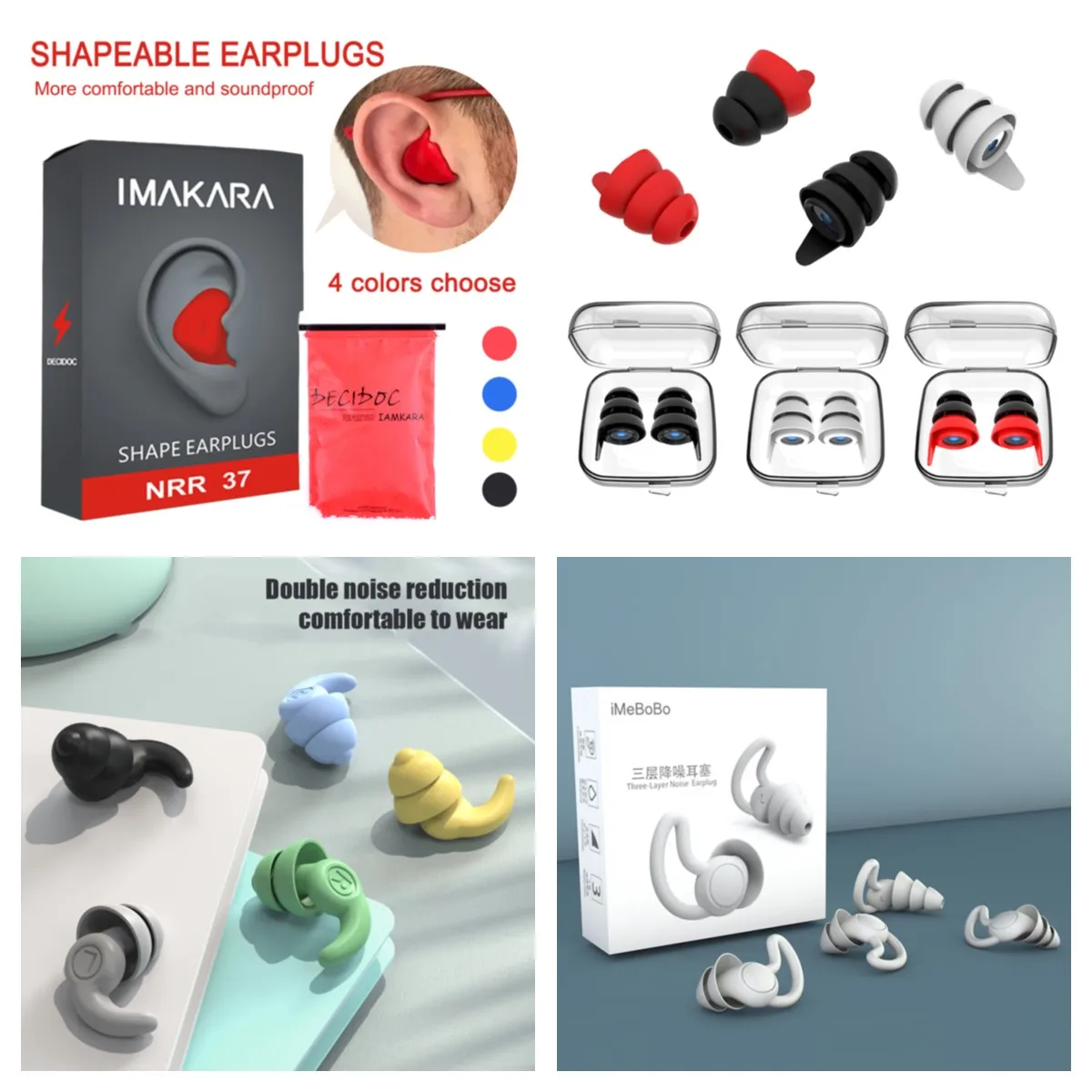 Tappi per le orecchie insonorizzati portatili antirumore portatili in silicone morbido Tappi per le orecchie con riduzione del rumore Tappi per le orecchie lavabili riutilizzabili per dormire