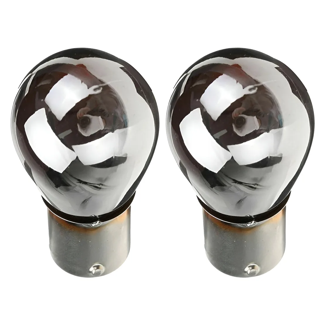 2Pcs Chrome Silver Red Car Motorcycle Turn Signal Tail Indicator Parking Light Bulb 581 BAU15S PY21W S25 12V