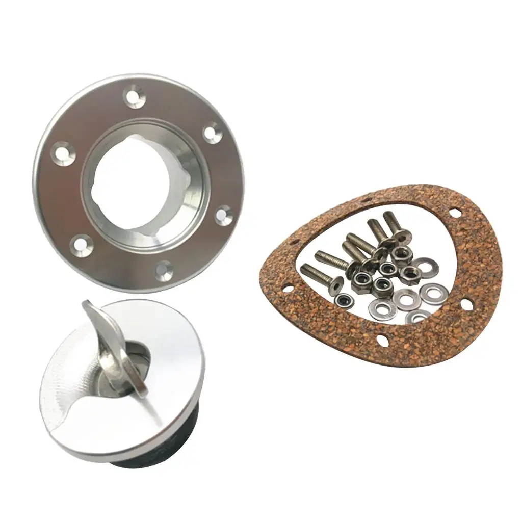 Car Fuel Filler Neck Up Gas Cap Flush Mount with 6 Holes Universal