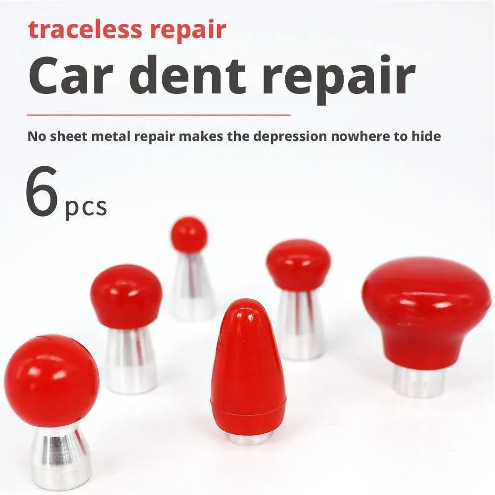 

6Pcs Car Dent Repair Tool Leather Hat Hammer Replacement Head Dent Repair Replacement Head Hook Top Pit Tool M8 Thread