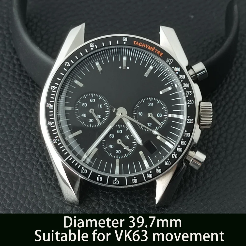 39.7mm Watch Metal Case FIT VK63 Movement Case Watch Accessories Suitable for 20mm Strap VK63 Dial Hands