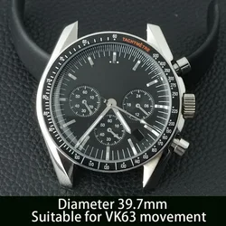 39.7mm watch metal case FIT VK63 movement case watch accessories suitable for 20mm strap vK63 dial hands