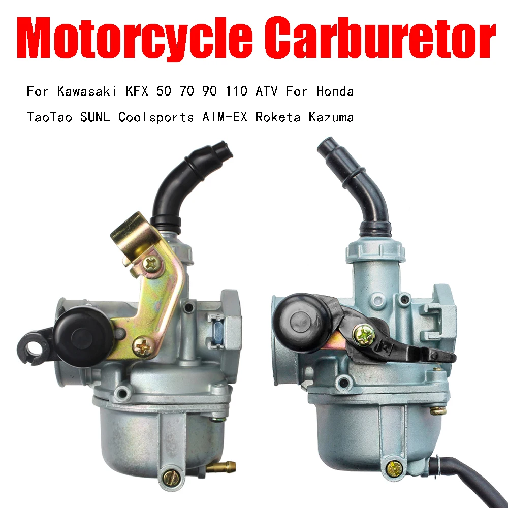 

19mm PZ19 Carb Hand Choke Carburetor For Kawasaki KFX 50 70 90 110 ATV For Honda TaoTao SUNL Coolsports AIM-EX Roketa Kazuma