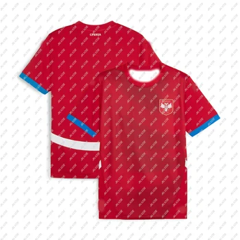 24/25 Men Kids Serbia National Team Football Jersey Male Top T Shirt Train Boys Tee Children Uniform Clothes Club Clothing Home