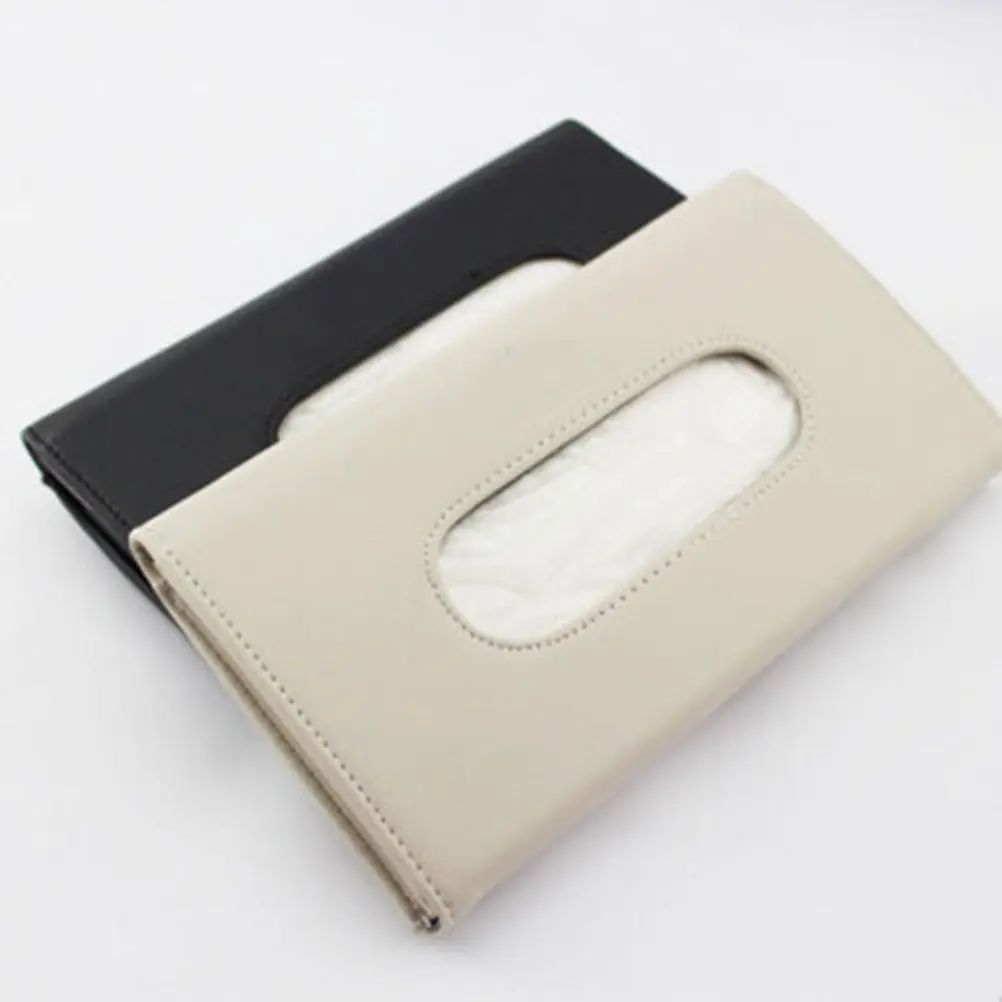 Hanging Sunshade Tissue Box Car Napkin Storage Container with Dual Mounting Options Visor Or Door Side Large Opening