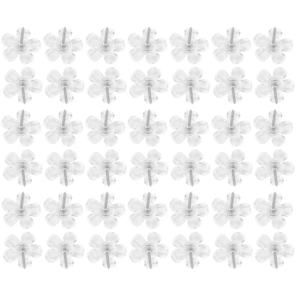 100 قطعة من دبابيس الإبهام الشفافة القابلة للاستبدال للوحة الفلين جدار المكتب دبابيس دفع صغيرة شفافة قابلة لإعادة الاستخدام