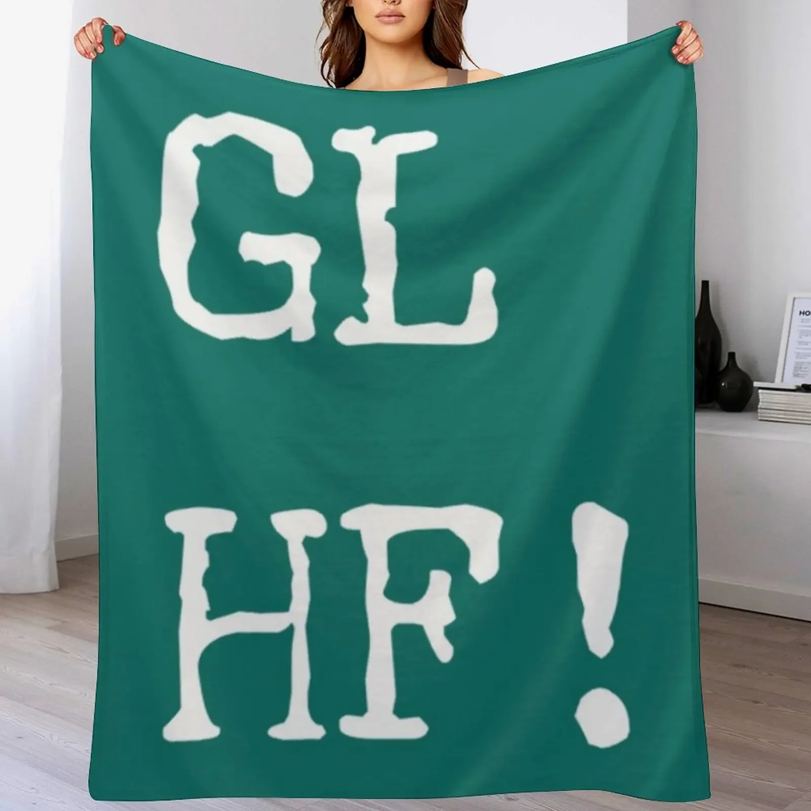 

GL HF! Good Luck Have Fun Throw Blanket Bed linens Luxury Softest Soft Plush Plaid Blankets