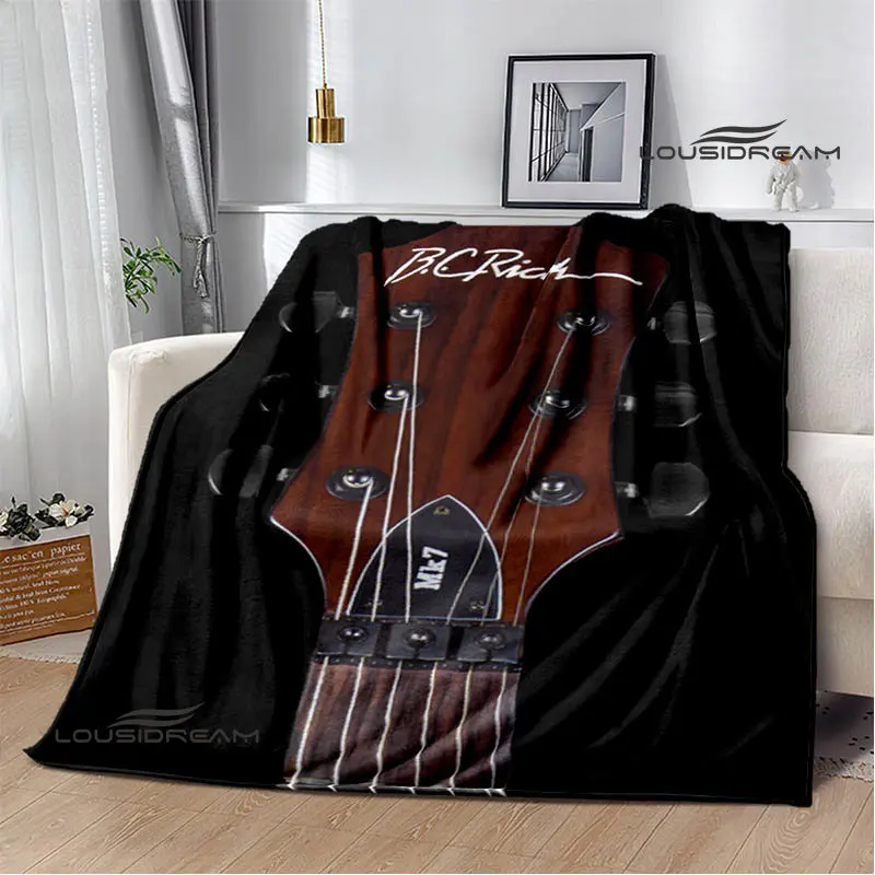 B.C.rich guitar logo printed blanket Flange blanket Soft and comfortable blanket Warm blanket blankets for beds birthday gift