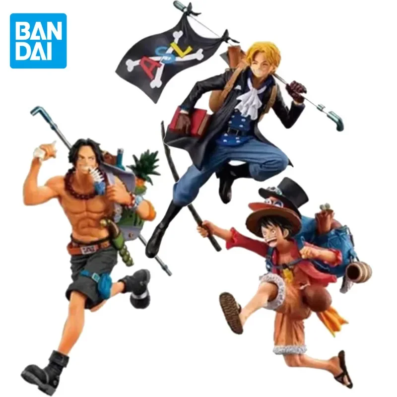 

BANDAI Genuine One Piece Anime Figure Luffy Sabo Ace Three Brothers Running Dream Navy Action Figure Toys For Kids Xmas Gift