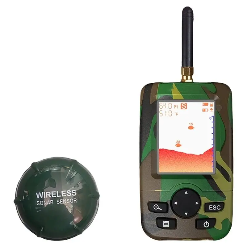 A06F-1Set Portable Fish Finder - A Waterproof, Handheld, Wireless Fish Finder With A Kayak Transducer, For Boat Fishing