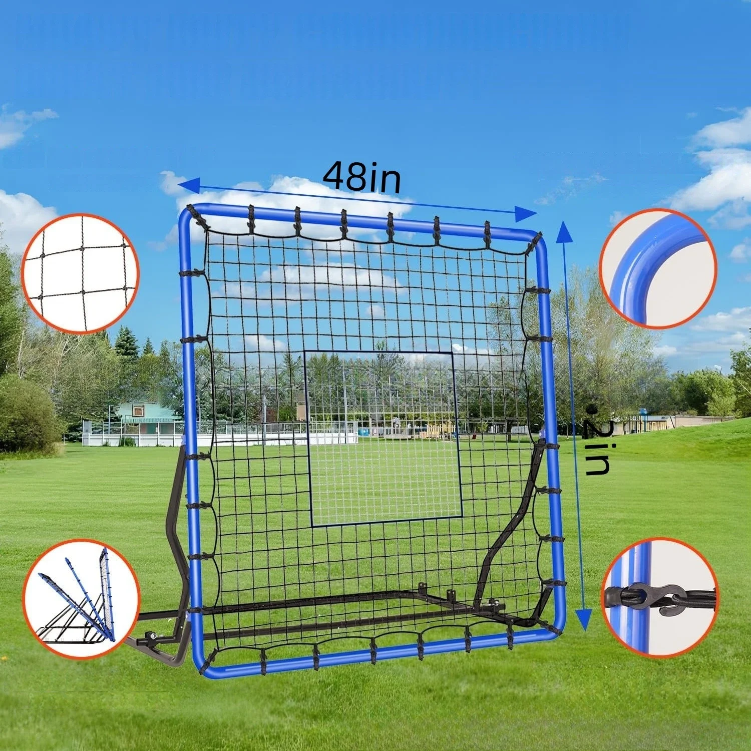 Football rebound net angle 6 gear adjustment folding practice rebound board pass auxiliary training net folding portable