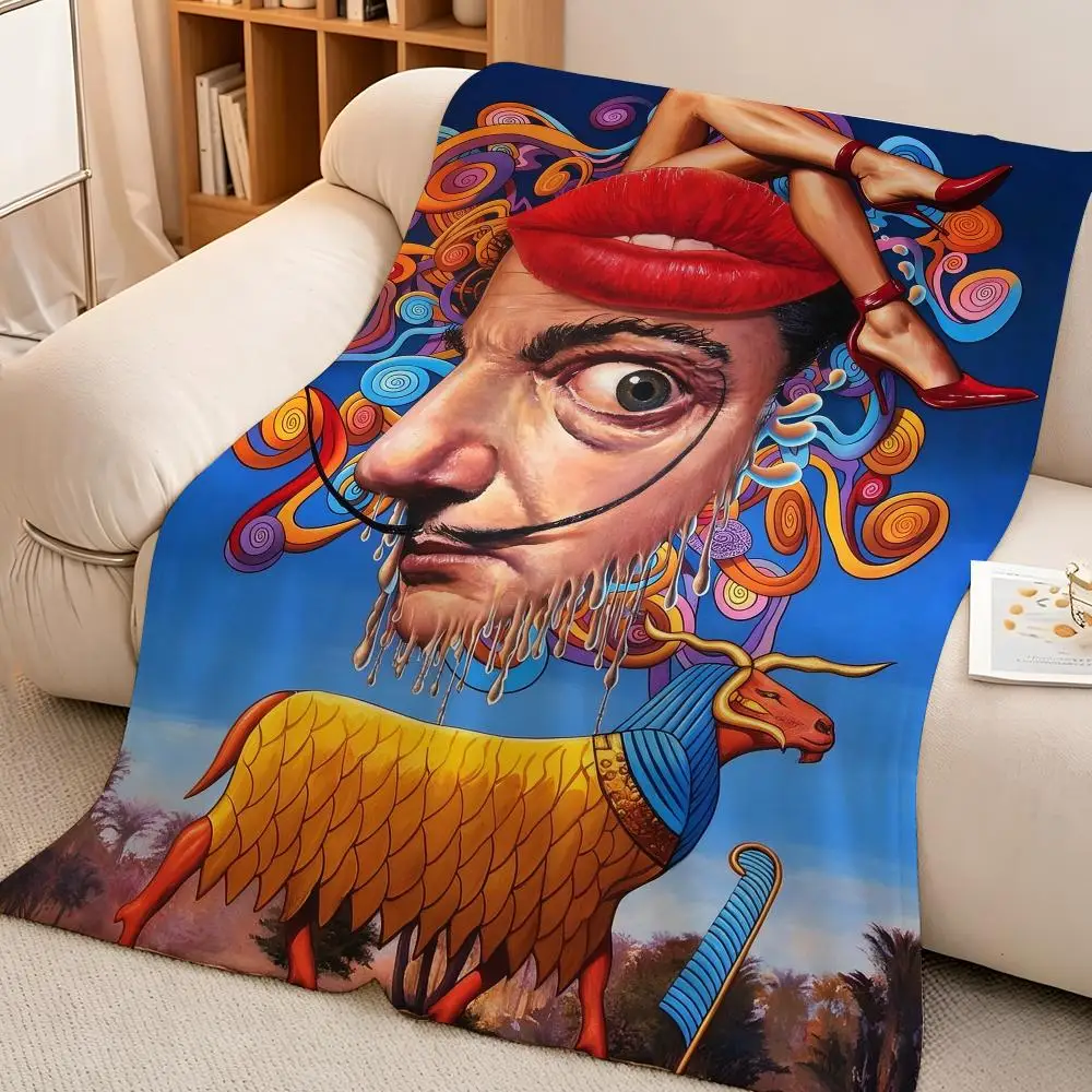 Artist Surreal S-Salvador Dali Throw Soft Warm Flannel Blanket Lightweight for Sofa Bed Couch Travel Adults