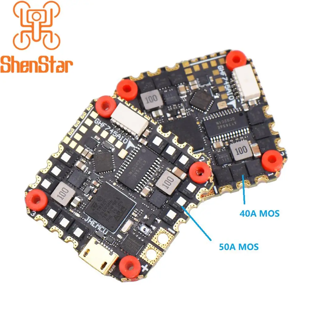 

ShenStar GHF745AIO MPU6000 F745 Flight Controller BLHELI32 G071 40A / 50A 4in1 ESC 25.5X25.5mm 3-6S for RC FPV Plane Quadcopter