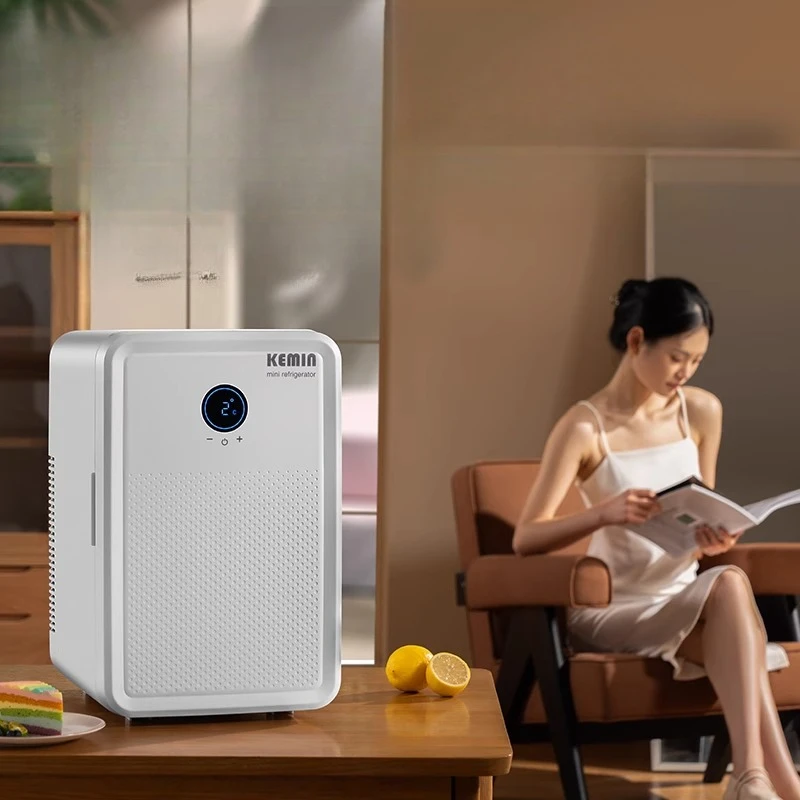 ‌ 20L 듀얼 코어 데스크탑 냉장고: 사무실용 소형 다기능 식품 등급 냉온장 보관함 - 스마트 터치 정밀 모바일 관리자