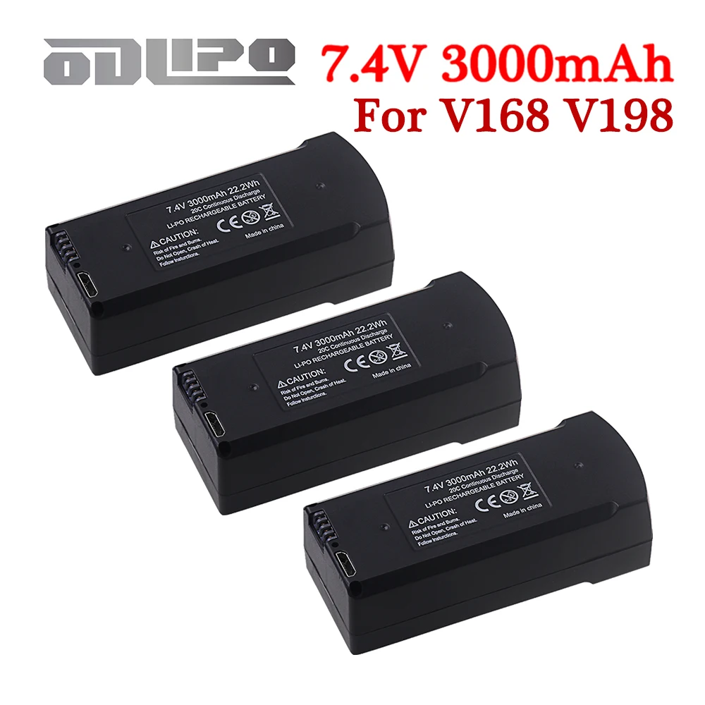 

Оригинальный 7,4 В 3000 мАч липо-аккумулятор для дрона для V198 V198PRO V198MAX V168PRO V168MAX GPS-дроны, аксессуары для аккумуляторов для квадрокоптеров
