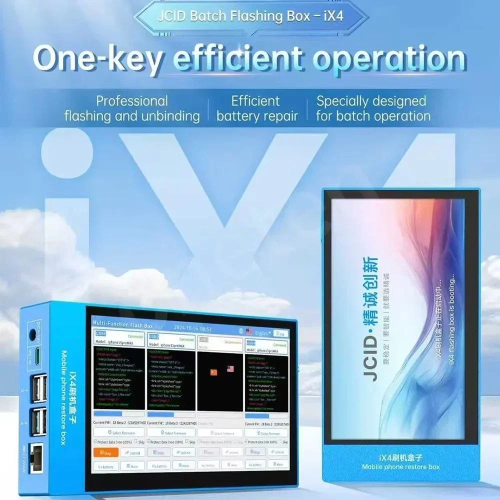 

JCID IX4 Batch Flashing Box No Need To Flash Again No Need To Unplug The Line Efficient Operation Easy To Repair Battery Health