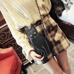 Cartoon black Cat Bags Adjustable Shoulder Strap Women Bag Fashion Cross Body Handbag Crossbody Chest Bags Female Shoulder Bags