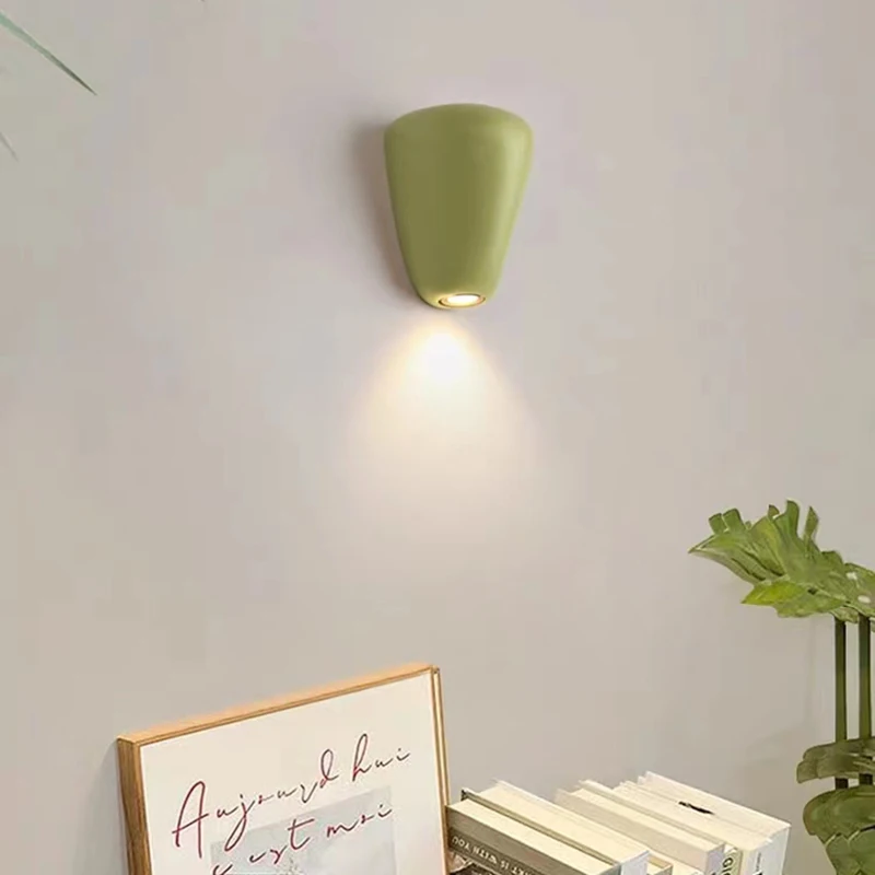 Lampada da parete in resina bianca Beige verde Mini applique per atmosfera di illuminazione 3000K per scale da comodino corridoio soggiorno ristorante