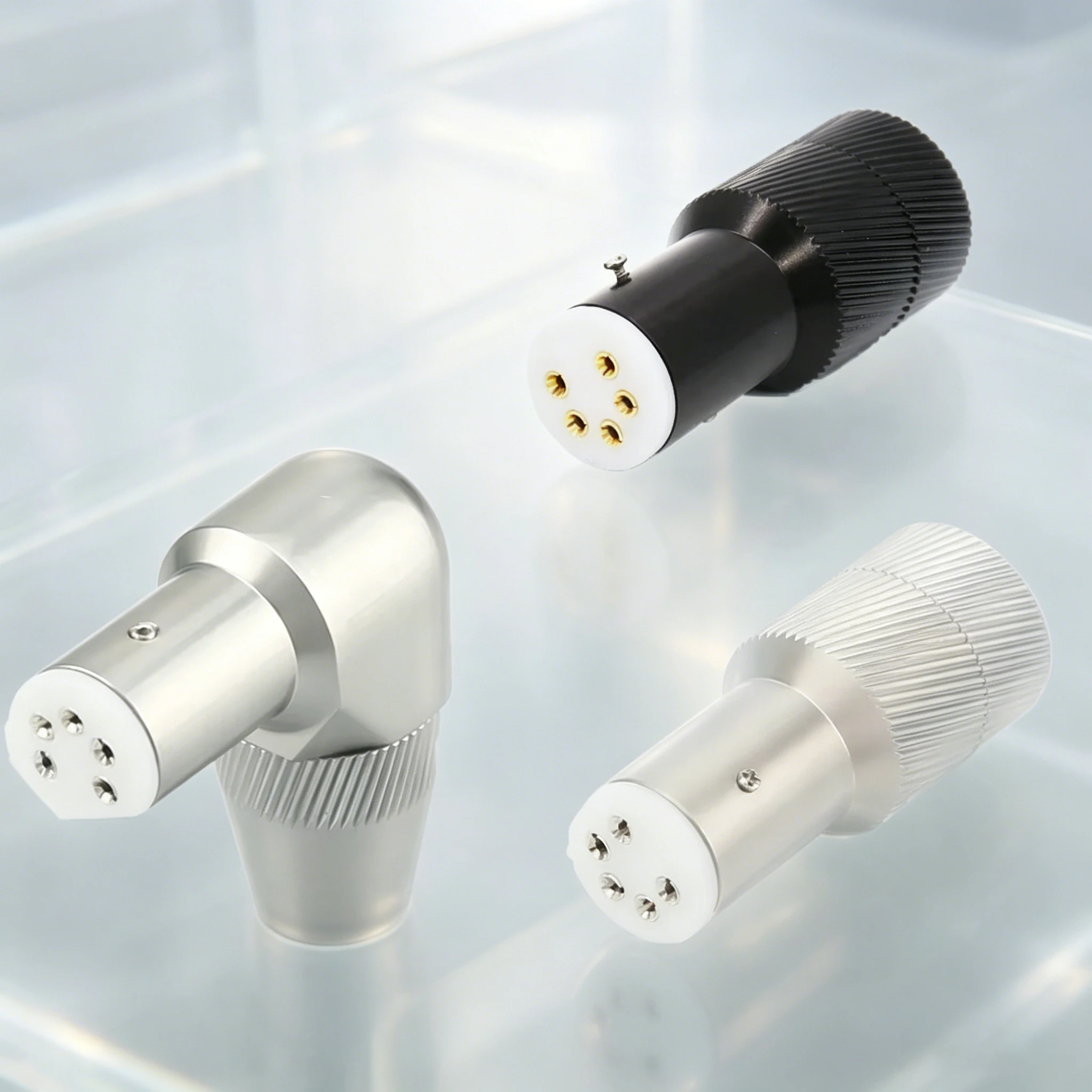Viborg LP105R/G Gold/Rhodium Plated 5PIN DIN Female Connector LP106R 90 Degree Right Angle Vinyl Turntable Audio Plug Socket