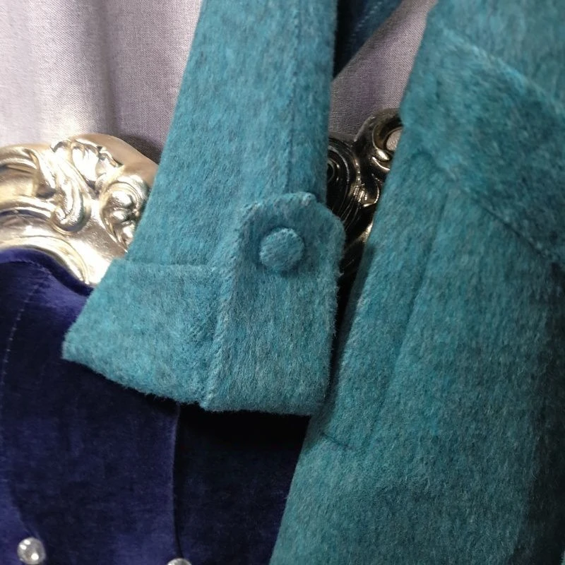 Abrigo largo de lana para mujer, abrigo de Cachemira de doble cara con solapa grande, temperamento de alta gama, para ir al trabajo, otoño e invierno