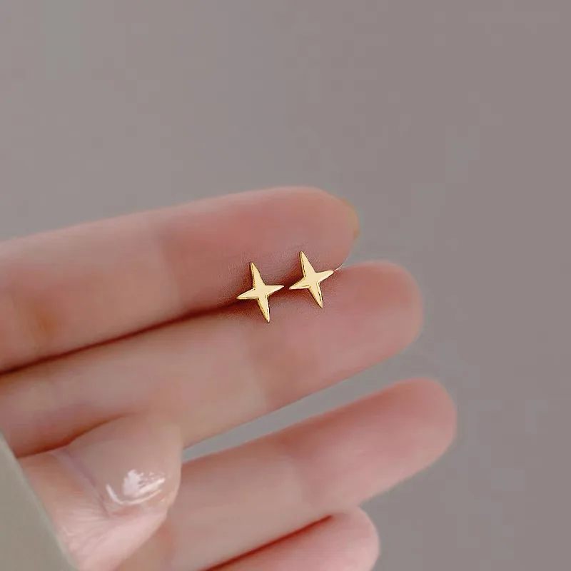 Metal Gold Color Multiple Styles Small Stud Earrings for Women Korean Jewelry Fashion Daily Wear Teen Earrings Jewelry Gift