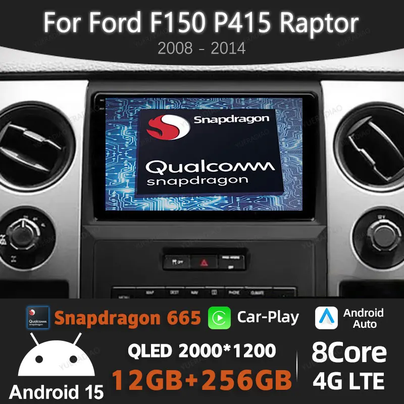 

Android 15 Car Radio For Ford F150 P415 Raptor 2008 - 2014 Head Unit Multimedia Video Player GPS NAVI Qualcomm BT 2DIN QLED