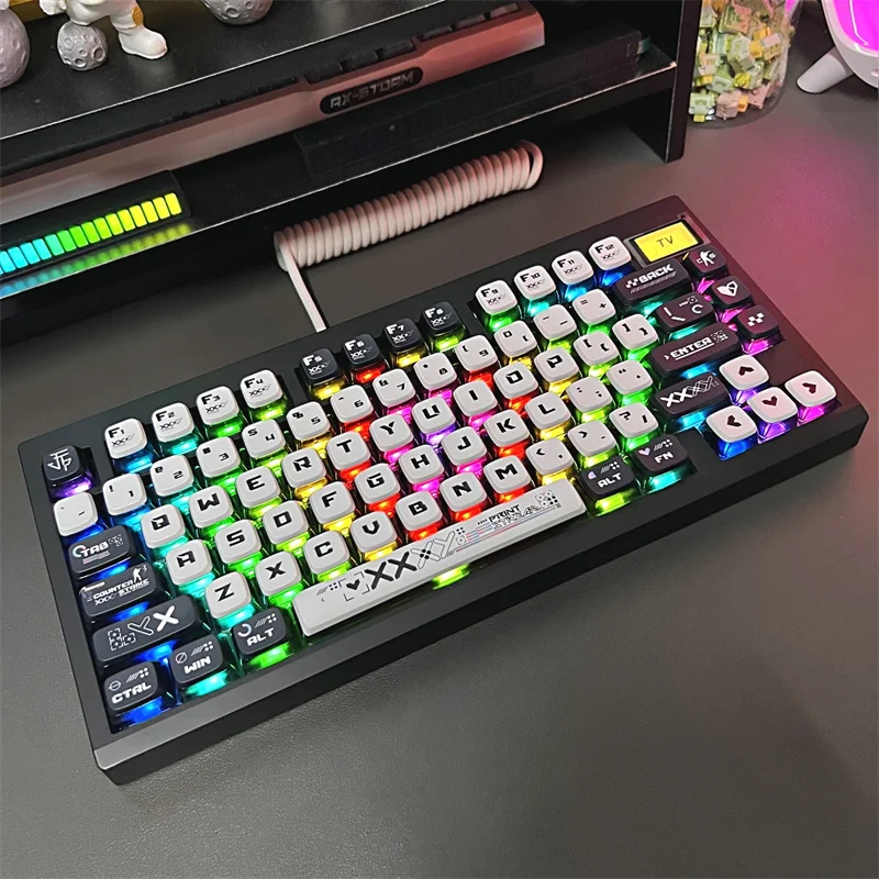 Imagem -03 - Teclado Mecânico de Impressão Stream Pudim Keycap Perfil Mda 120 Teclas Duplo Leite Backlit pc Mais Pbt 61 64 68 87 104 Custom Key Cap