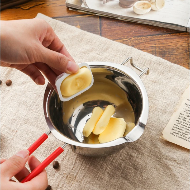 

1PC 400ml Candle Wax Melting Boiler Pot 304 Stainless Steel Chocolate Melting Pot with Heat Resistant Handle Candle Making Tool