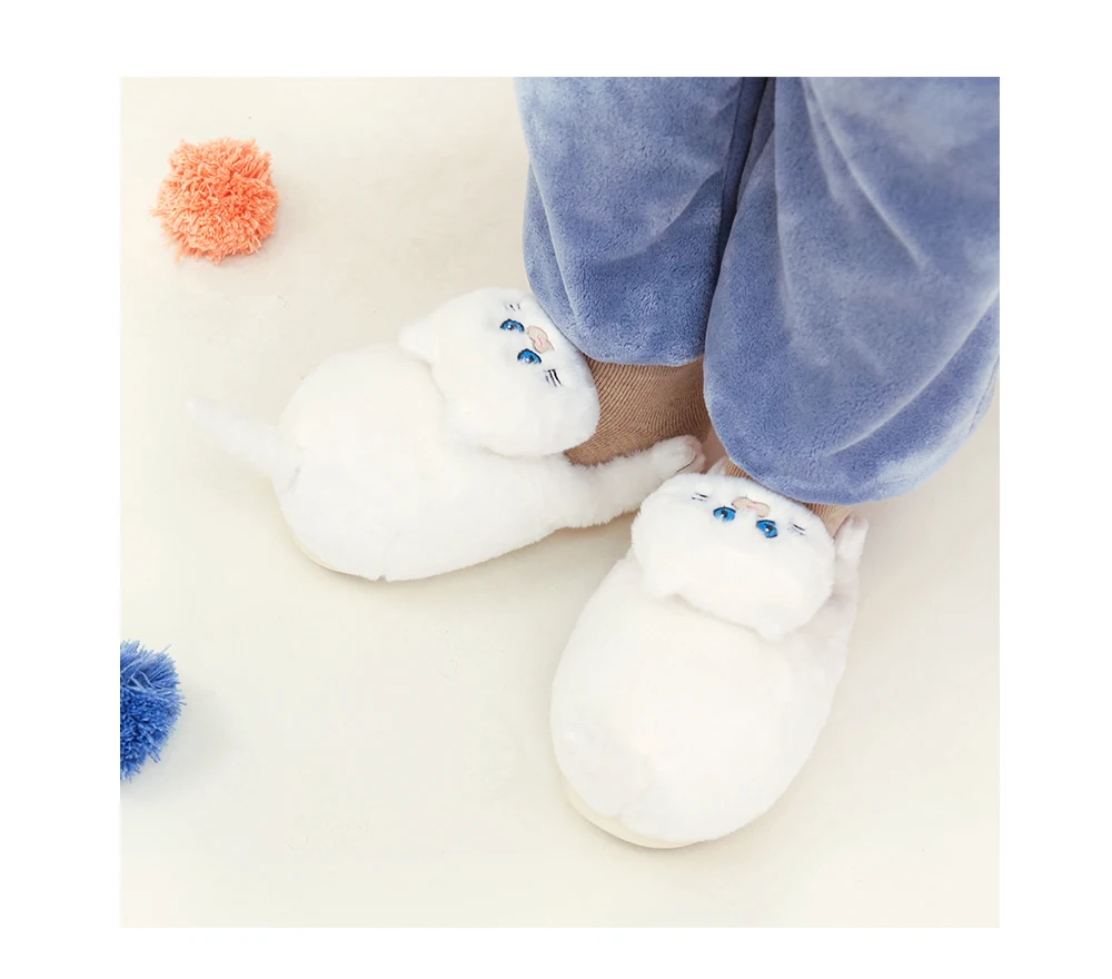 Neue flauschige warme Hausschuhe für Herren, Katzenfell-Mules, Kuschel-Kätzchen-Hausschuhe, Herren-Innen-Hausschuhe, Flip-Flops – Detail 8