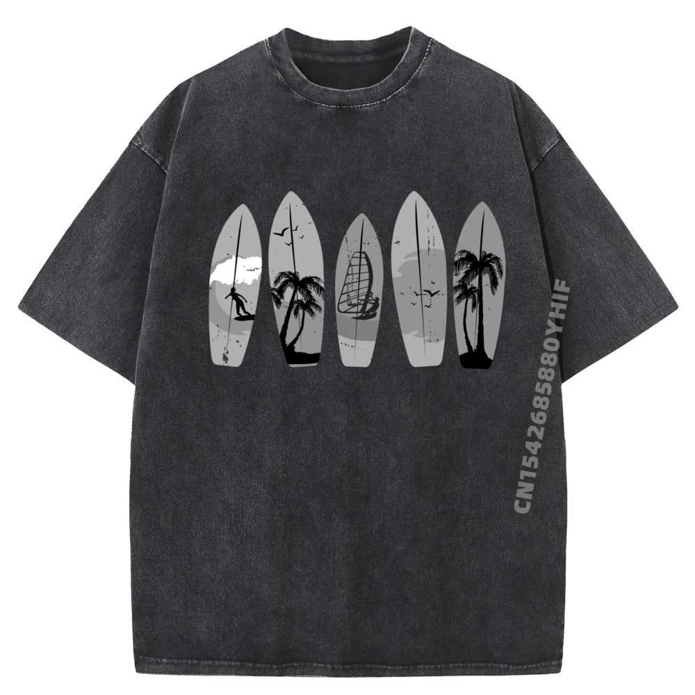

Surfing Surfboard Vintage Classic Retro Surfboarder Surfer Vintage T Shirt Men Sale Street Washed Clothes Graphic Tees