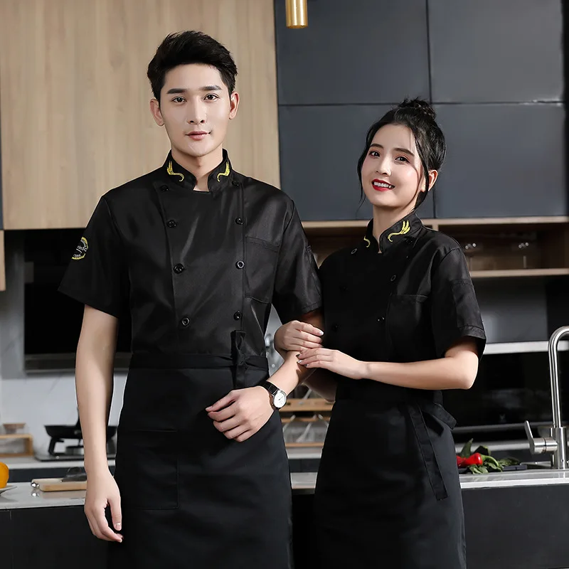 

Женская униформа повара с короткими рукавами для ресторанов и отелей, летняя дышащая униформа повара для кухни, осенняя униформа повара с длинными рукавами.