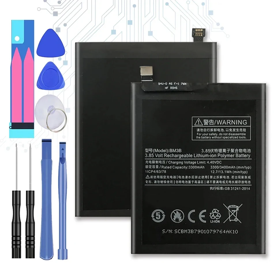 BM3B Battery For Xiaomi Mix 2 2S Mix2 3400Mah Replacement Full Capacity Bateria Free Tools