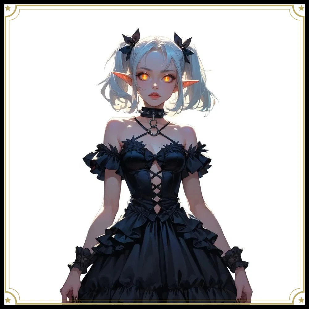 Weatherproof Dark Elf Demon Anime Girl Vinyl Sticker Itasha Decal for Car Window Motorcycle Helmet Laptop