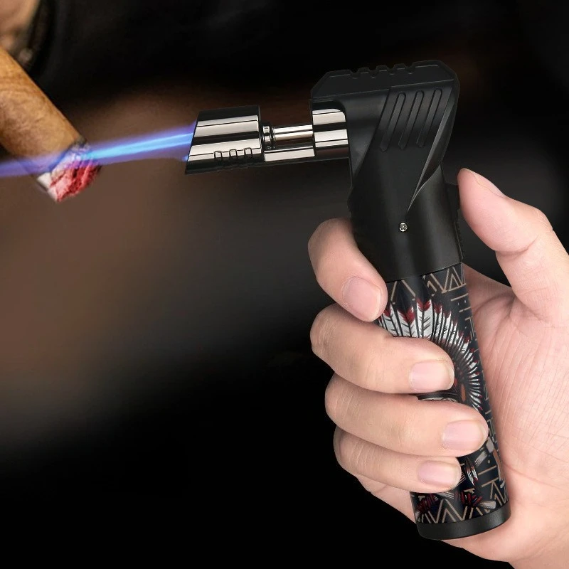 

Ветрозащитная зажигалка HONEST для сигар, многоразовая, на бутане, для кухни, приготовления пищи, сварки, сигарет, аксессуар с высокой мощностью пламени