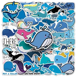 50Pcs Whale series Cartoon Cute Waterproof Sticker skateboard Snowboard Retro Vinyl Sticker