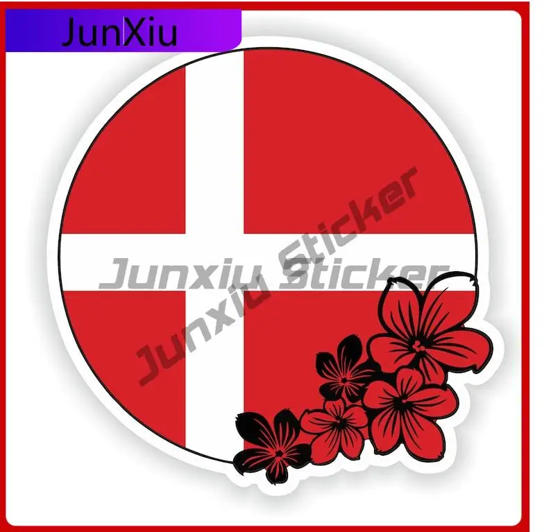 

Denmark Round Funny Wall Fade Resistant Sticker Accessory Flower Accessory Decoration Unique Car Vinyl Sticker Truck Waterproof