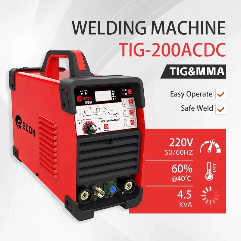【2026 Hot Selling】EDON Pulse Ac Dc Inverter Aluminum Tig Welding Machine Stainless De Soldar Digital Tig Mma Welder