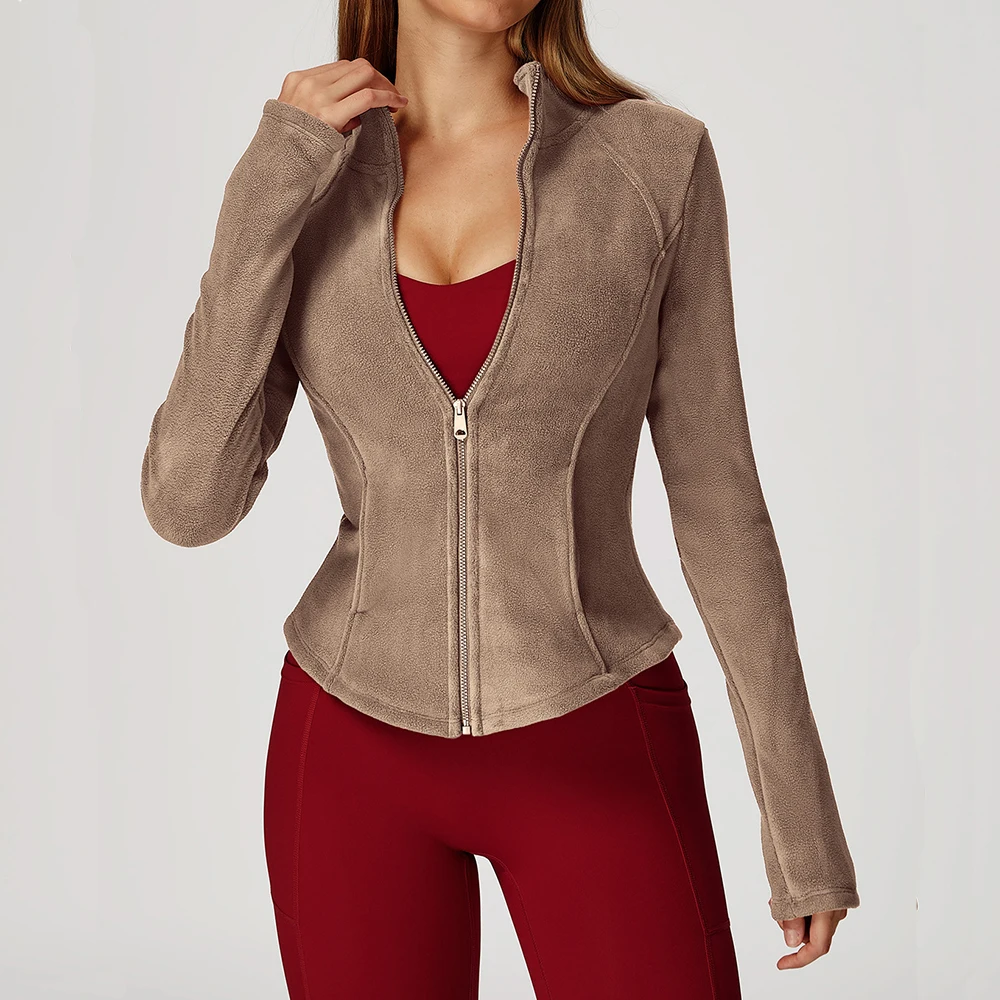 

Zipper Yoga Coats Workout Cycling T-Shirt Women Stand Collar Gym Long Sleeve Female Yoga Fitness Tights Sweatshirt Sportswear
