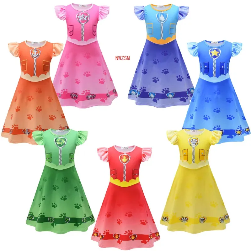

Kids Dresses for Girls Patrol Dog Halloween Cosplay Costumes Mascot Chase Dog Children Carnival Party Role Play Clothes for Girl