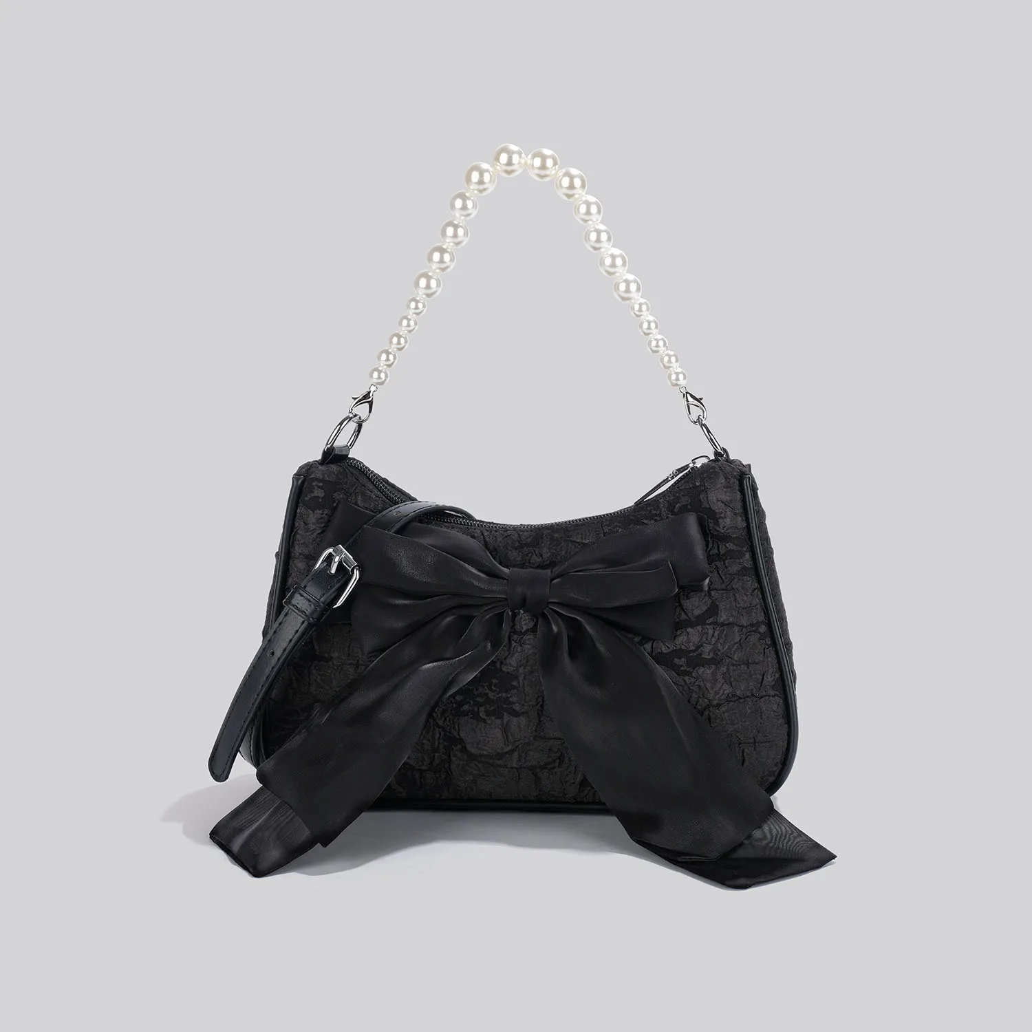 Imagem -03 - Corrente de Pérola Feminina Bolsa Moda Luz Textura Luxo Fada Arco Crossbody Bolsa 2023 Tendência Macio Ombro Axilas Pacote Feminino