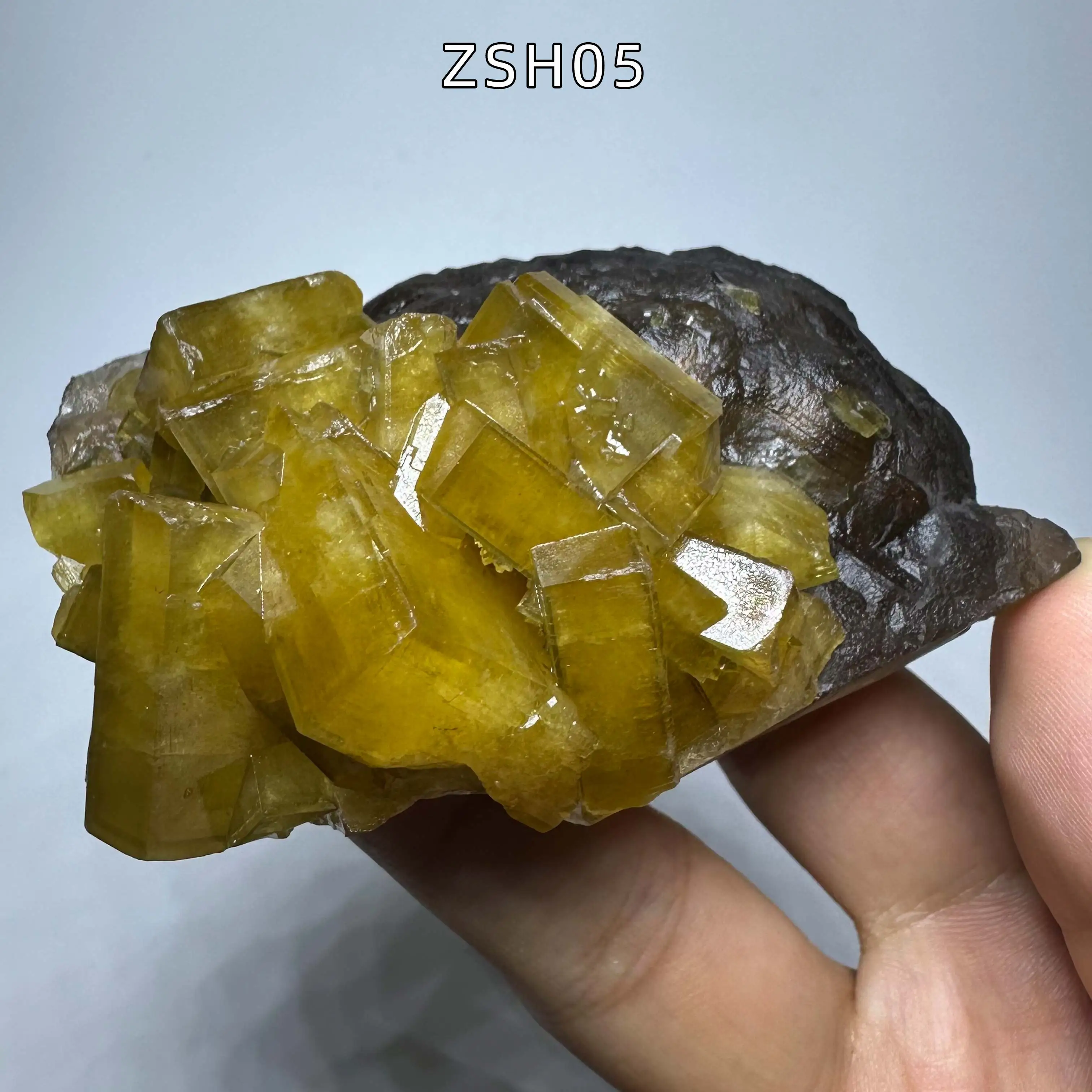 Natural Yellow Barite Cluster With Quartz Raw Rock Mineral Specimen, Healing Crystal Stone For Collection Home