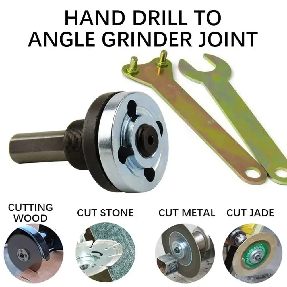 1Set with Wrench Electric Drill Conversion Angle Grinder Set Metal for Cutting Disc Polishing Wheel Handle Holder Adapter Tool