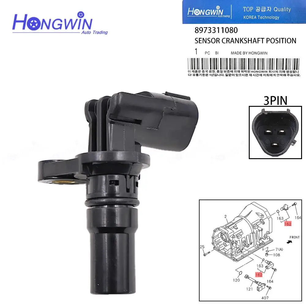8973311080 Car Crankshaft Position Sensor For Isuzu D-MAX TFB5CF  0050-07B14 8-97331-108-0 005007B14 4JA1