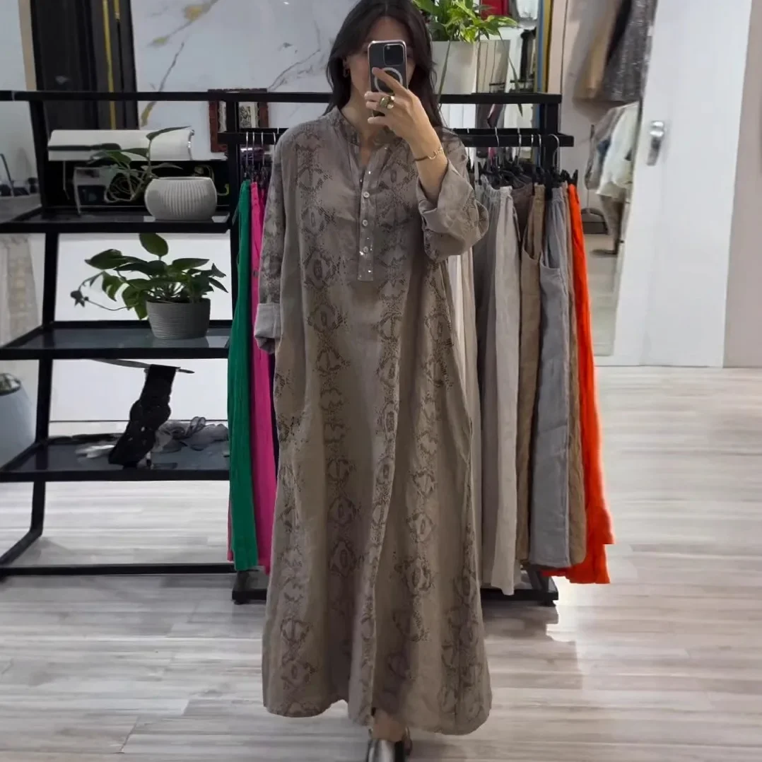 

Eid Muslim dress for Women Modest Print abaya Jalabiya Vestidos largos Ramadan Morocco Dubai Abayas Kaftan Saudi Arab Long Robe