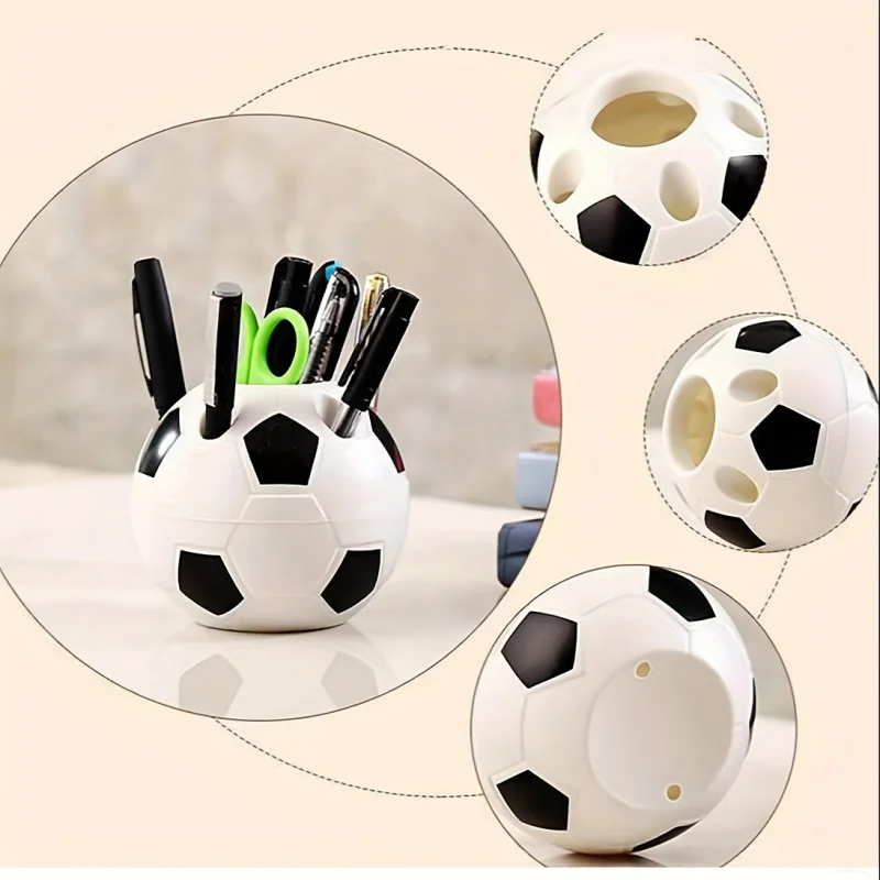 1pc Kunststoff Stift Halter Multi-funktionale Stift Halter Cartoon Fußball Stift Halter Büro Fußball Stift Halter