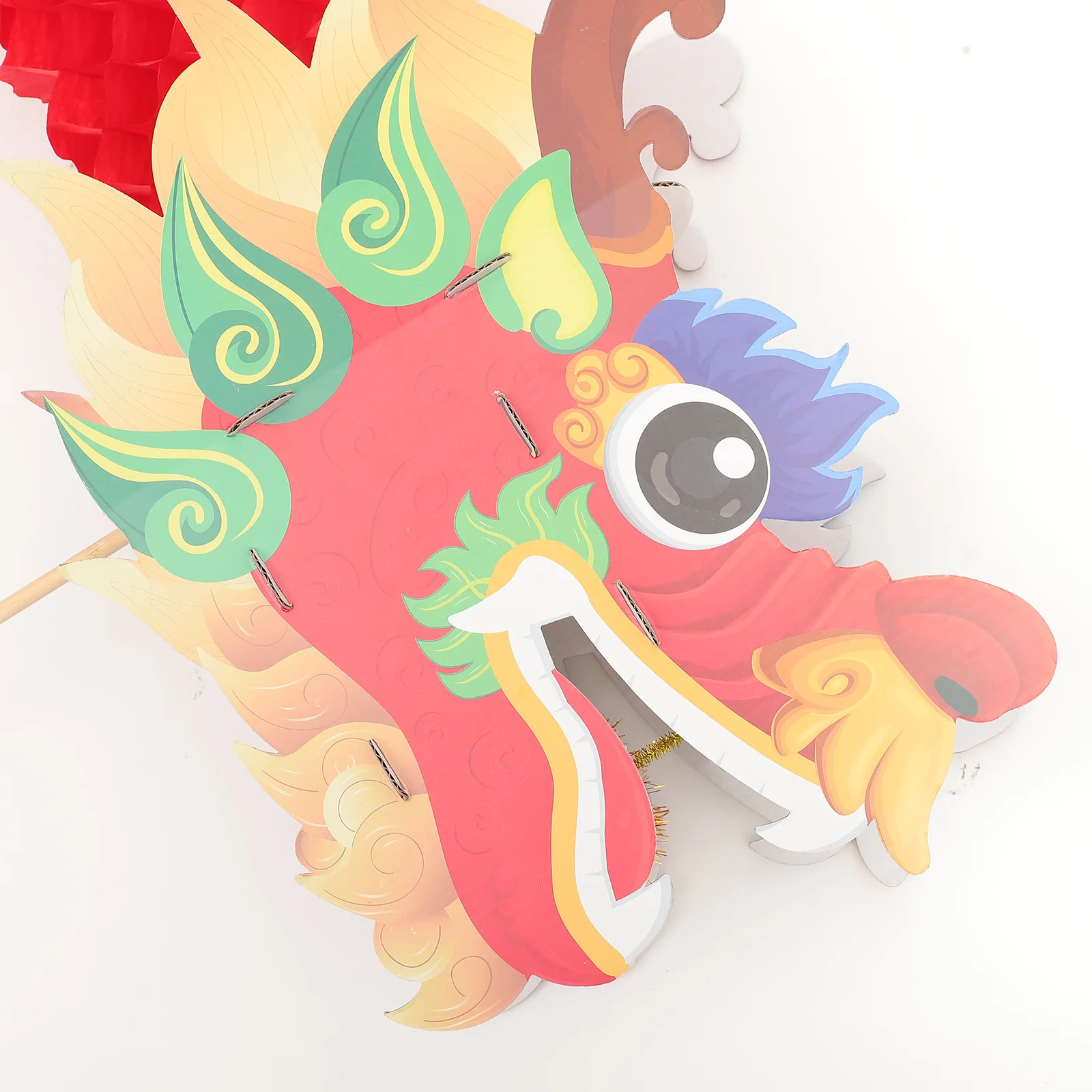 

Chinese New Year Paper Decor Set of 2 Hand Holding Dragons for Party Photography Fade Resistant Design Festive Theme Event Prop