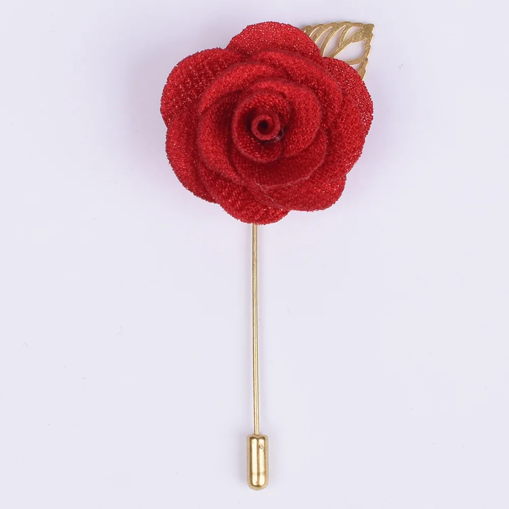 

Camellia Handmade Rose Brooch Unisex Corsage Suit Groom Best Man Brooch Boutonniere Wedding Accessories