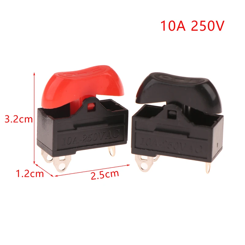 2Pcs 10A 250VAC Hair Dryer Switch 3 Pins Rocker Switch 3 Position ON OFF Boat Switch ON-OFF-ON Elliptical Boat Shape Switch